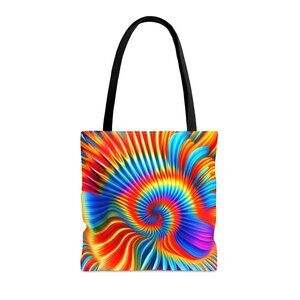 Tunnel Tye Dye Swirls and Ripples Tote Bag AI Medium 100% Polyester #6